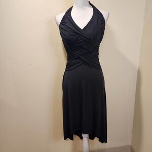Dress Barn Collection Black Halter High Low Heam Dress Size 8